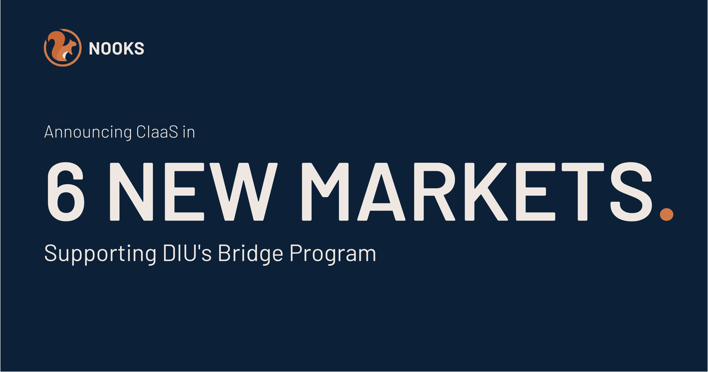 Nooks announces Classified Infrastructure-as-a-Service in six new markets supporting DIU's Bridge Program.